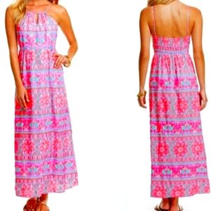 Vineyard Vines Caribbean Floral Maxi Dress Linen Blend Size 0